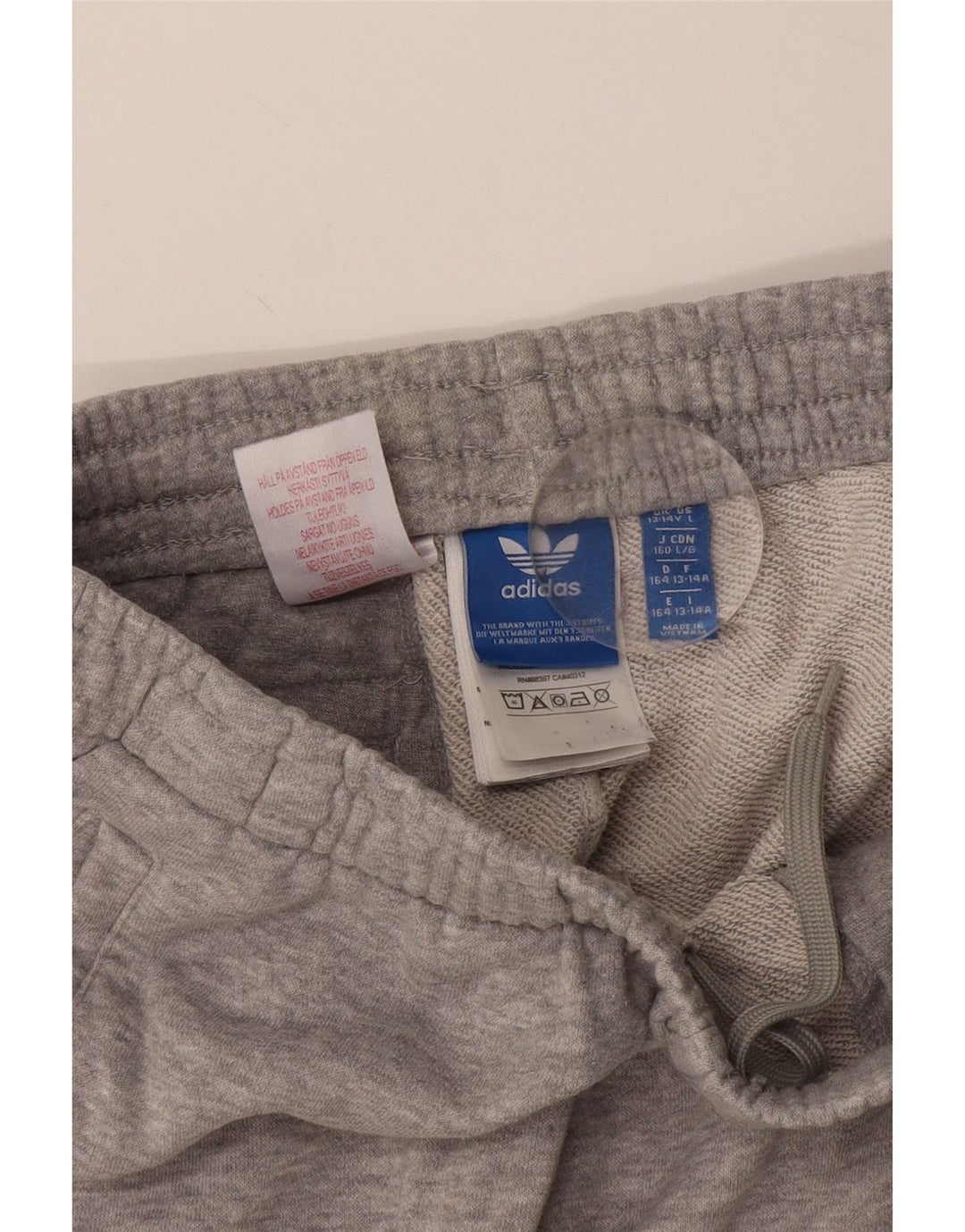 ADIDAS Jungen-Trainingshose, Jogginghose, 13–14 Jahre, graue Baumwolle