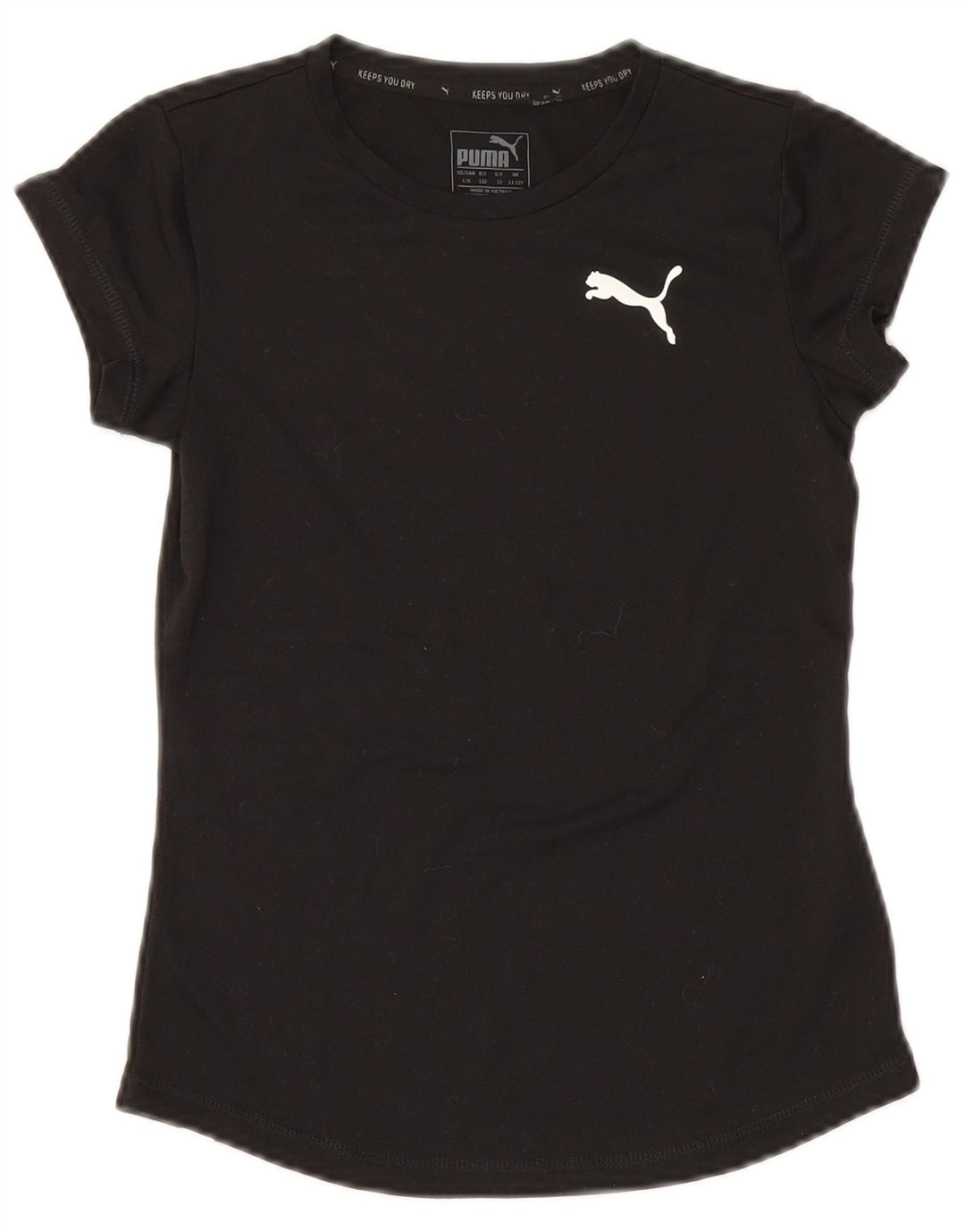 Puma Mädchen T-Shirt Top 11–12 Jahre, schwarzes Polyester