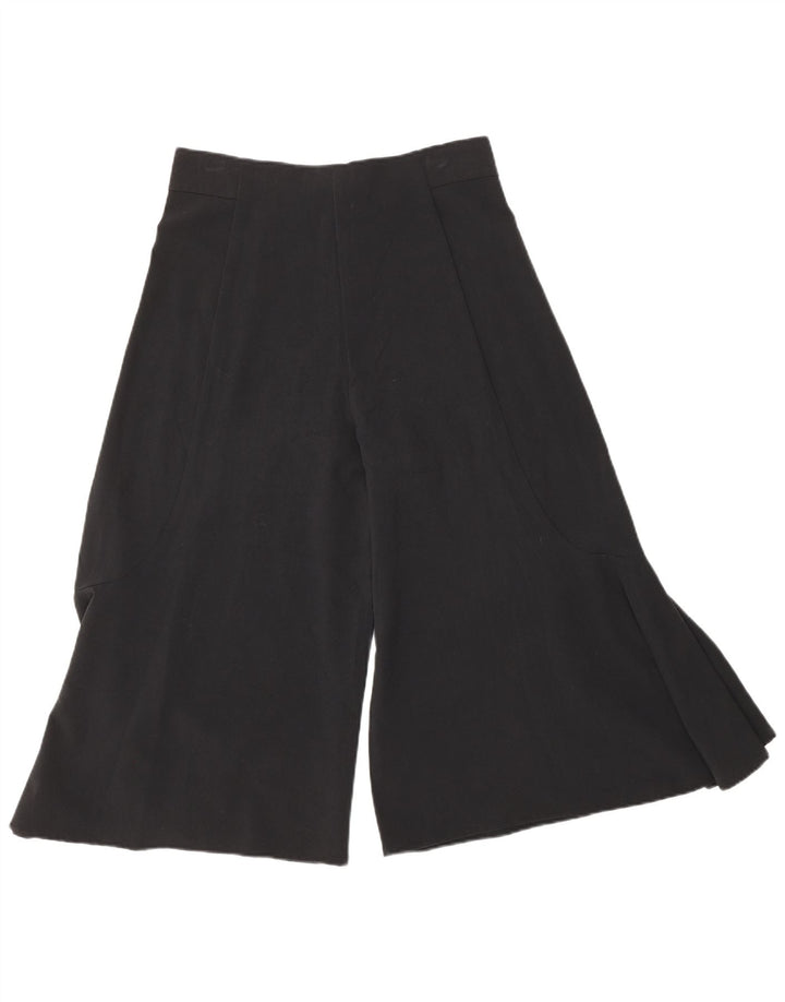 Zara Damen Cullotes Capri-Hose, Größe S, W26, L19, schwarze Seide