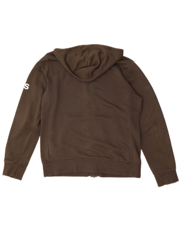 Adidas Jungen Kapuzenpullover mit grafischem Reißverschluss, 13–14 Jahre, Khaki, Baumwolle