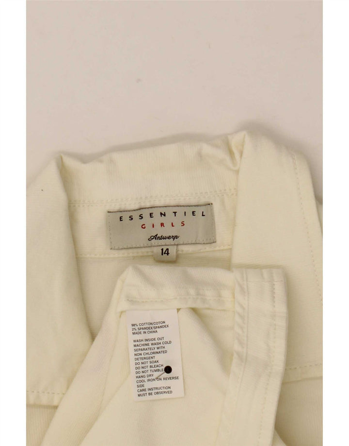 Essential Mädchen-Blazerjacke mit 3 Knöpfen, 13–14 Jahre, aus weißer Baumwolle