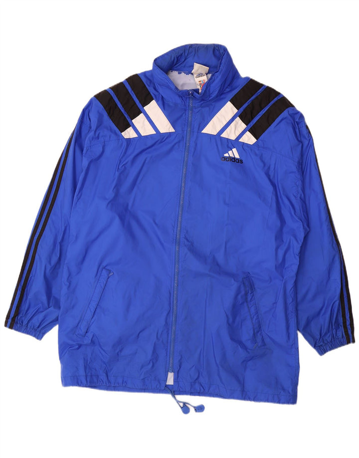 Adidas Herren Regenjacke UK 44/46 Großes blaues Colourblock-Polyamid