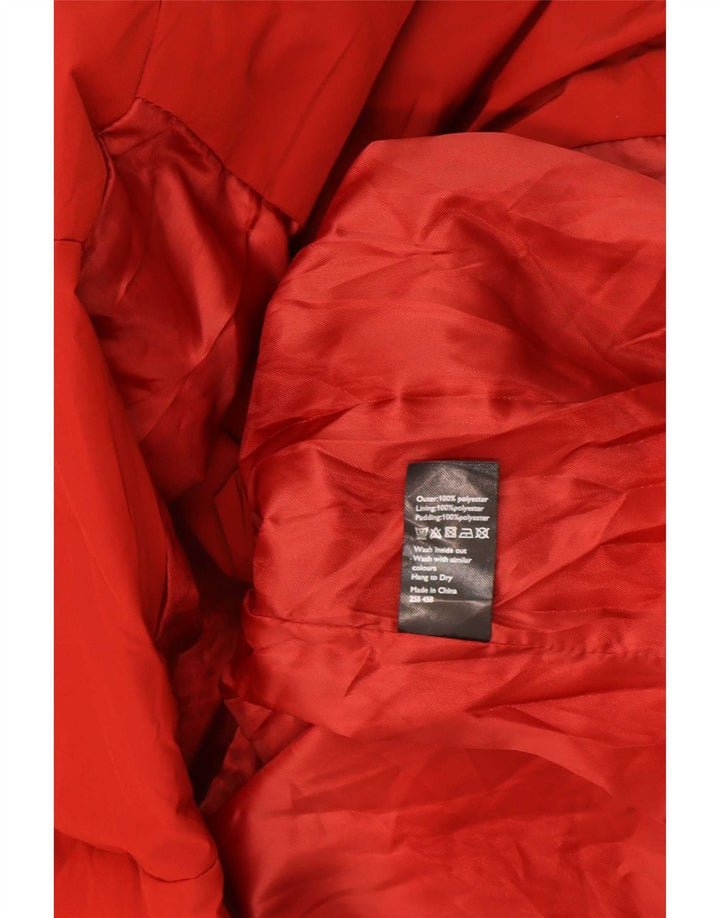John Lewis Damen Übergroße wattierte Jacke UK 16 Large Rot Polyester
