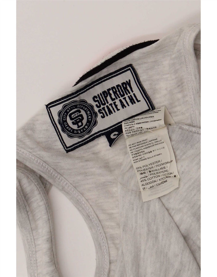 Superdry Herren-Weste mit Grafik, klein, grau geflecktes Polyester