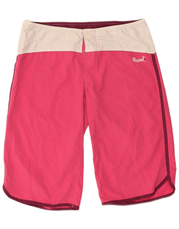 Animal Damen Chinoshorts UK 10 Small W30 Pink Colourblock Polyester