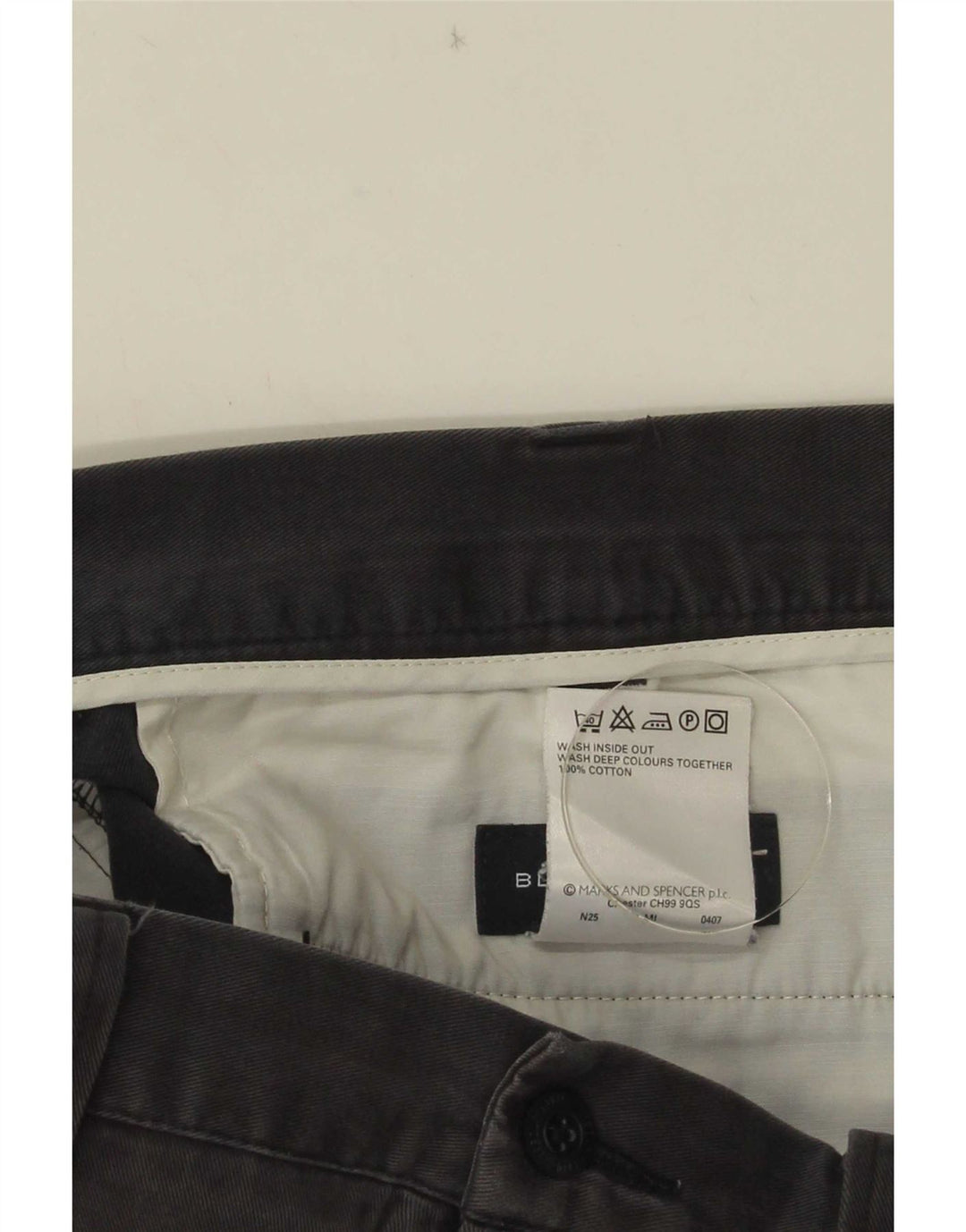 Marks & Spencer Herren Blue Harbour Gerade Chinohose W34 L33 Grau