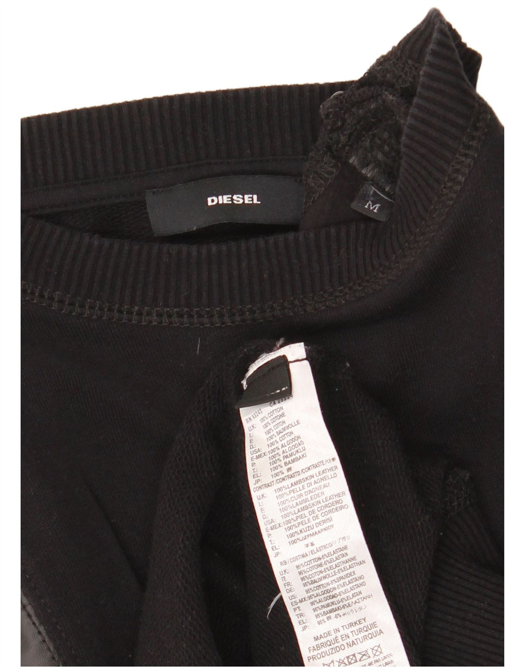 Diesel Damen-Sweatshirt-Pullover UK 14 Mittelschwarze Baumwolle