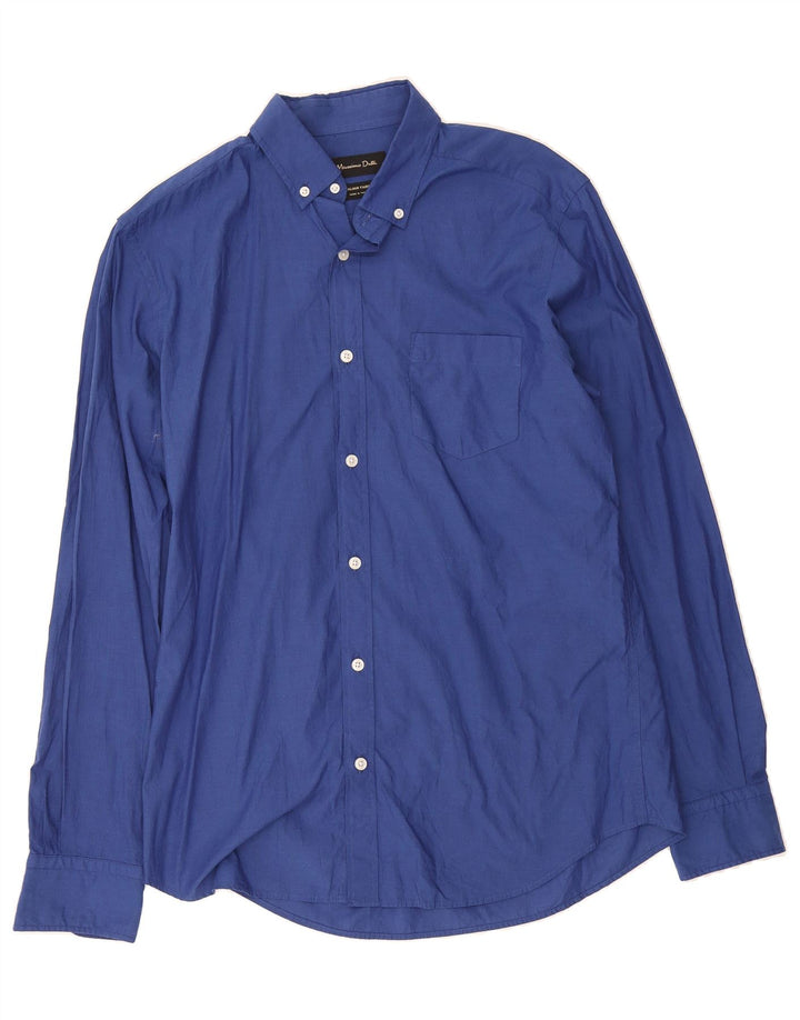 MASSIMO DUTTI Mens Shirt Medium Blue Cotton Vintage Massimo Dutti and Second-Hand Massimo Dutti from Messina Hembry 