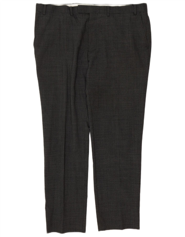 Marks & Spencer Herren-Anzughose mit schmal zulaufendem Schnitt, W40 L31, graue Wolle, klassisch