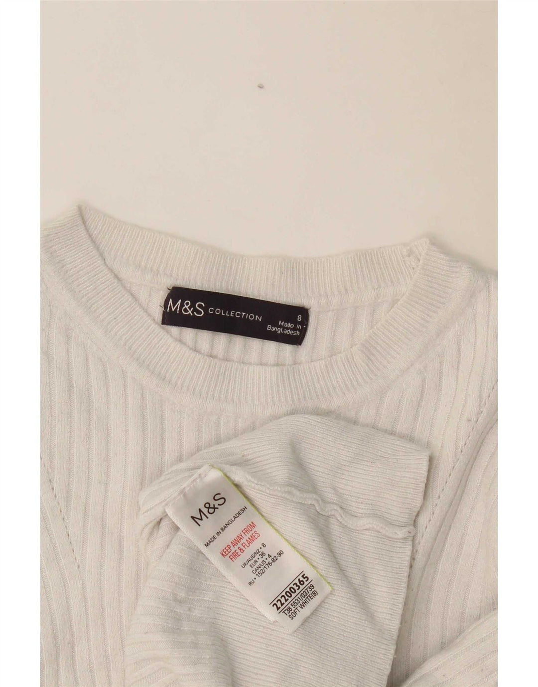 Marks & Spencer Damen-Pullover mit U-Boot-Ausschnitt, Gr. 8, Weiß