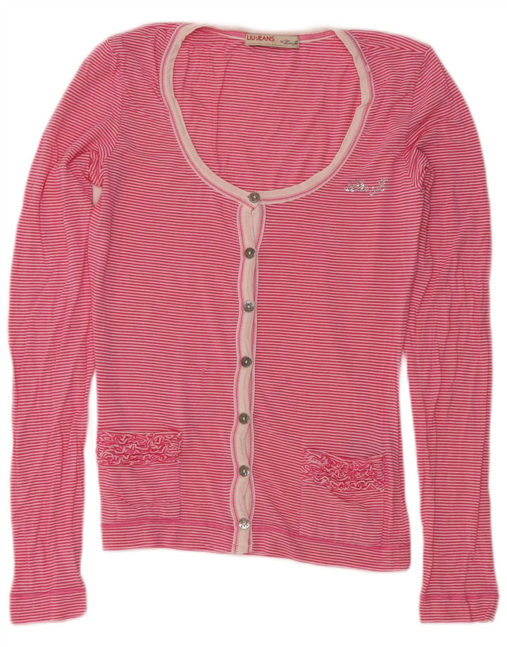Liu Jo Damen-Blusenoberteil, Gr. 8, klein, rosa, gestreift, Modal