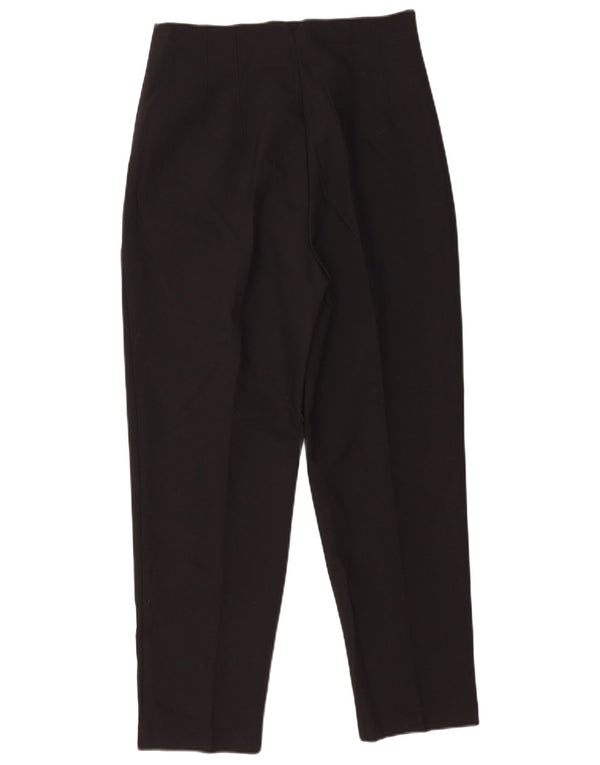 Zara Damen-Freizeithose mit hoher Taille, schmal zulaufend, Größe M, W28, L27, Schwarz