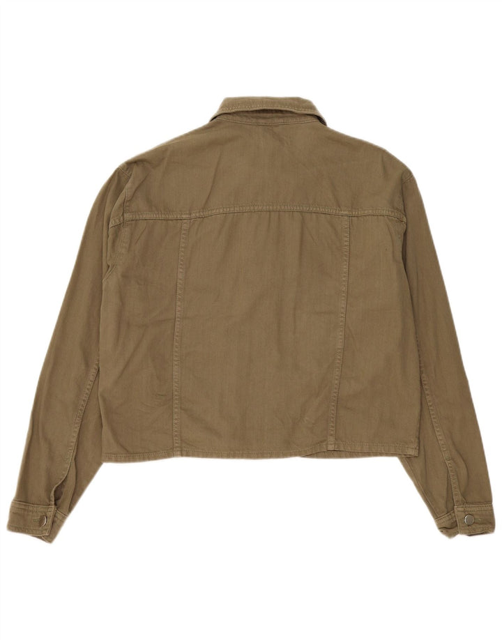 Topshop Damen-Bomberjacke in Übergröße, UK 14, mittlere Khaki-Baumwolle