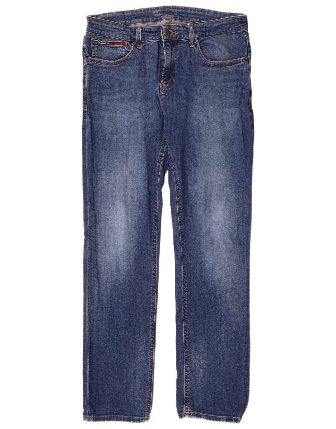 TOMMY HILFIGER Herren Scanton Slim Jeans W34 L32 Blaue Baumwolle