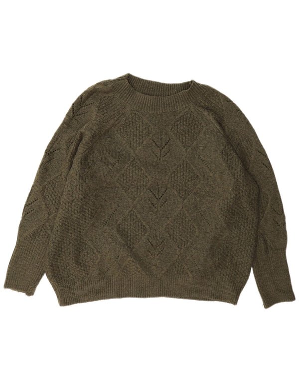 Marks & Spencer Damen-Pullover, übergroß, Rundhalsausschnitt, Gr. 18, XL, Grün