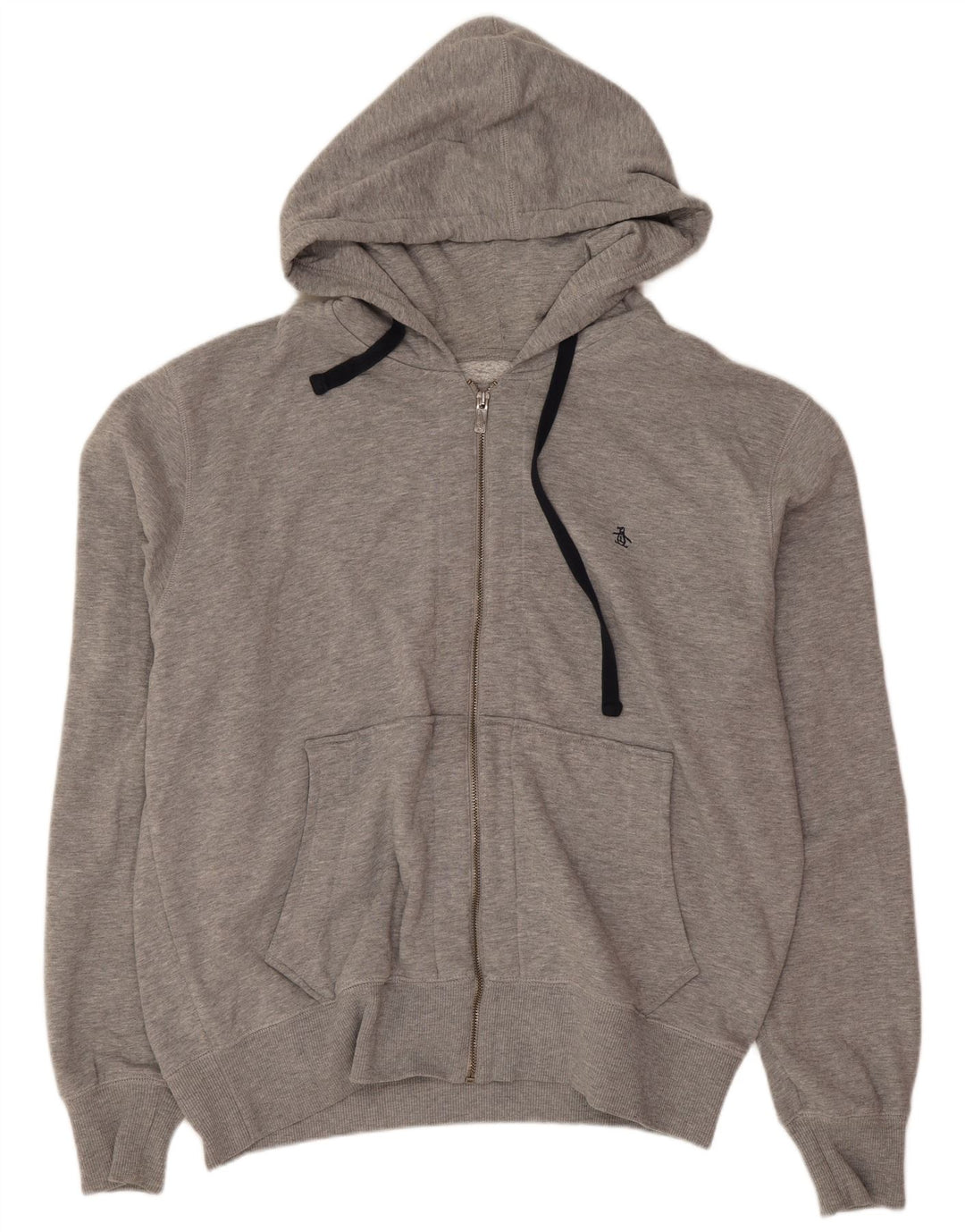 Penguin Herren-Kapuzenpullover mit Reißverschluss, 2XL, graues Polyester