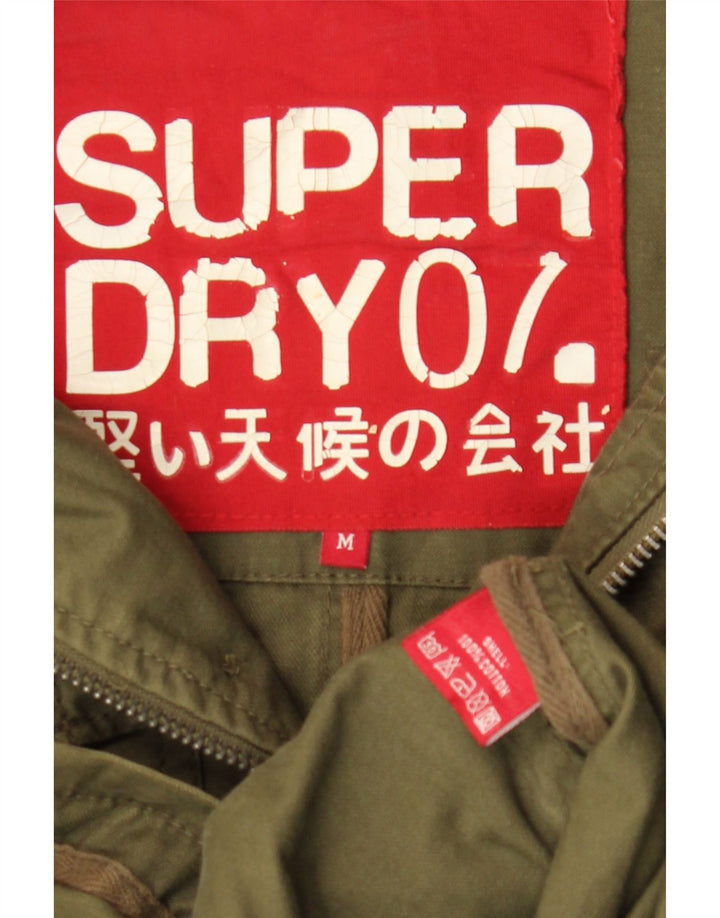 Superdry Herren-Militärjacke, UK 38, mittlere Khaki-Baumwolle