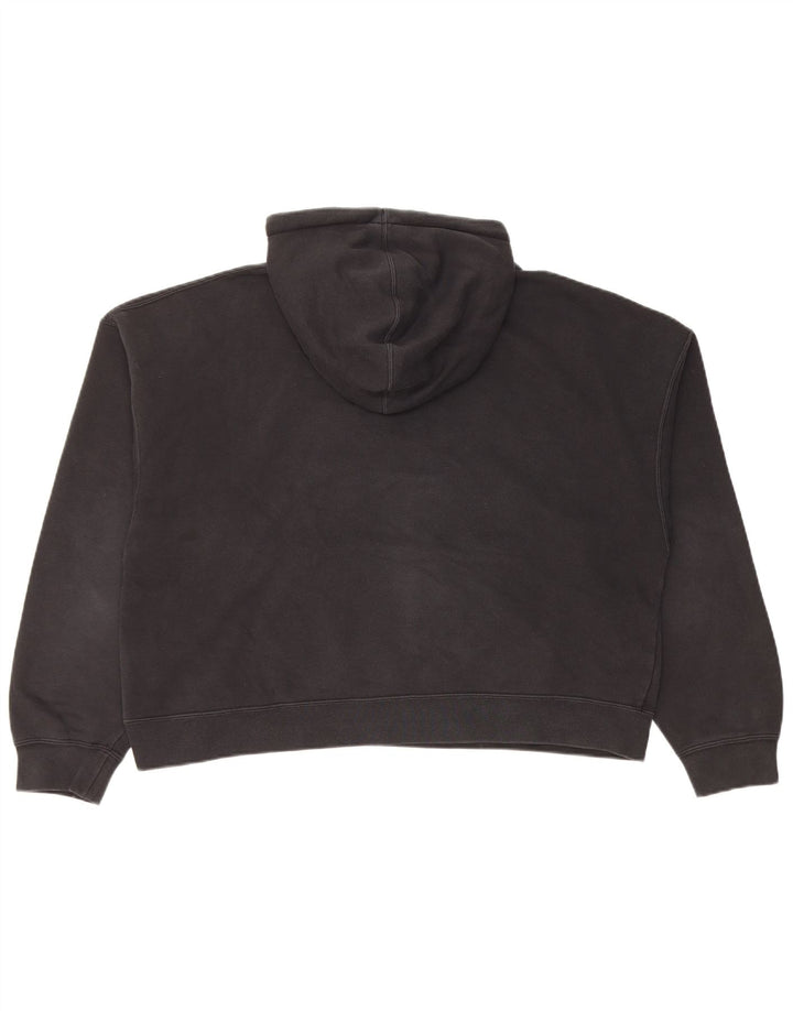 Jordan Womens Crop Oversized Hoodie Pullover UK 10 Small Schwarz