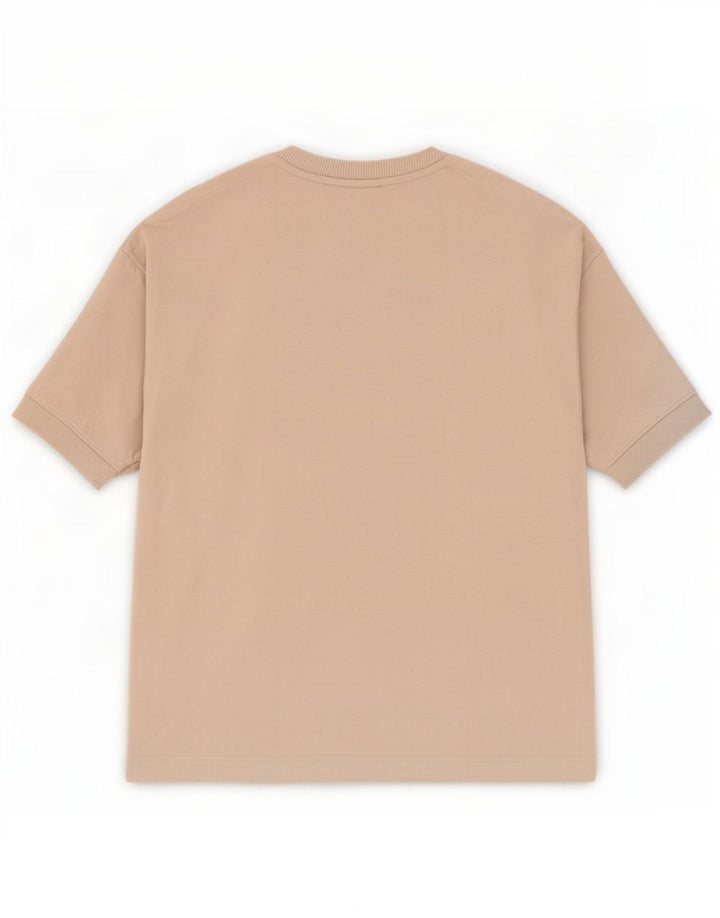 Zara Herren T-Shirt Top Mittelbeige Baumwolle