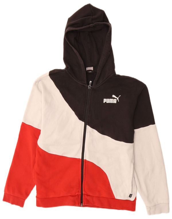 Puma Jungen-Kapuzenpullover mit Reißverschluss, 13–14 Jahre, mehrfarbig, Colourblock-Baumwolle