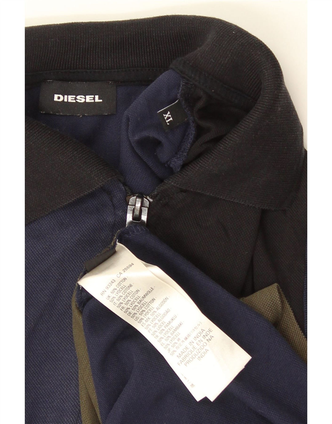 Diesel Herren-Poloshirt XL, mehrfarbig, Colourblock-Baumwolle