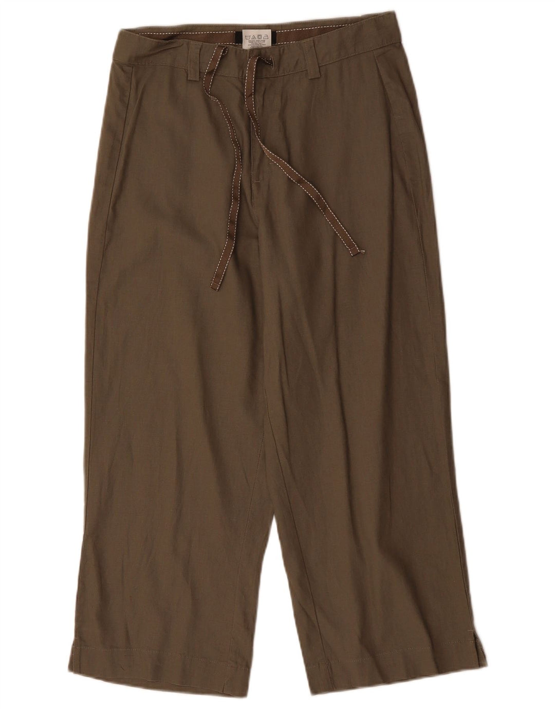 Lee Damen Khakis Hose mit weitem Bein, kurz geschnitten, US 8, Mittel, W30, L23, braunes Leinen