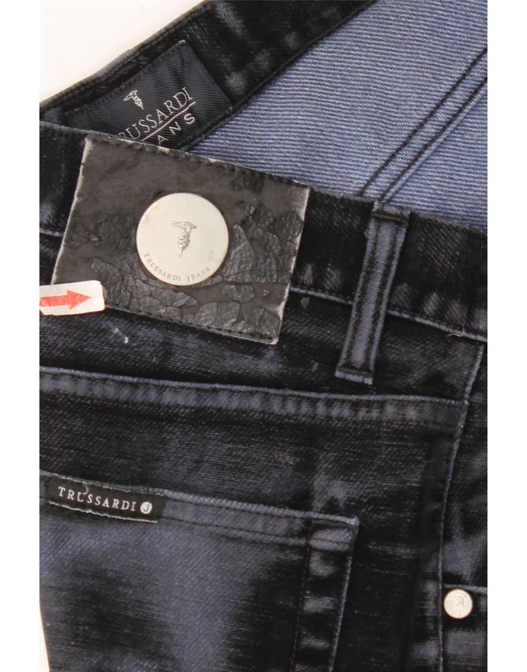 Trussardi Herren Straight Jeans W30 L32 Marineblaue Baumwolle