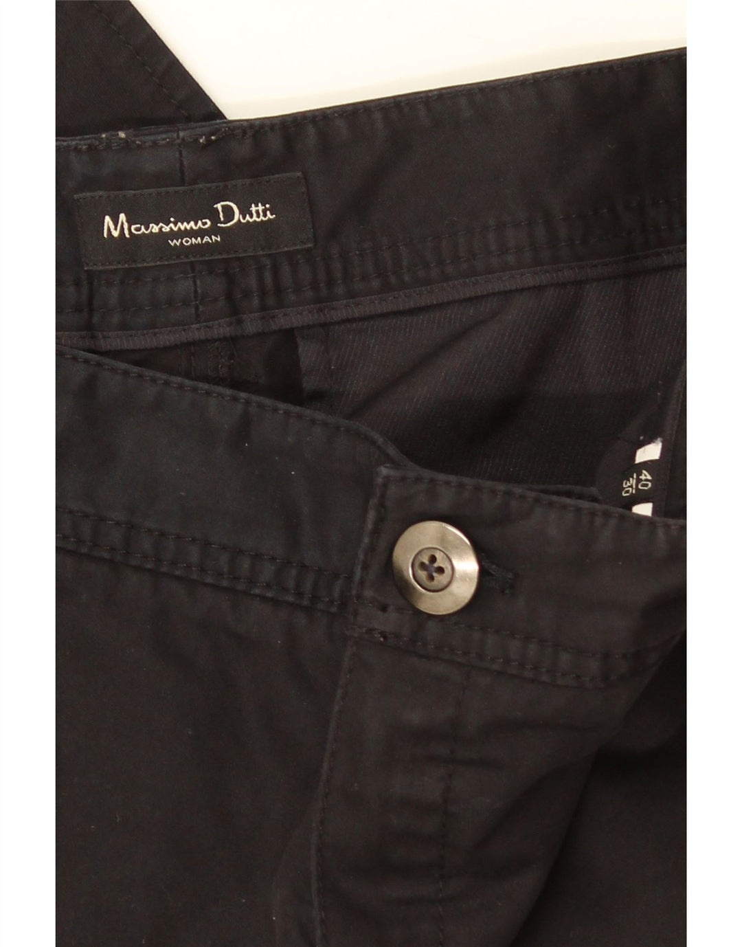 Massimo Dutti Damen gerade Chinohose EU 40 Medium W30 L30 Schwarz
