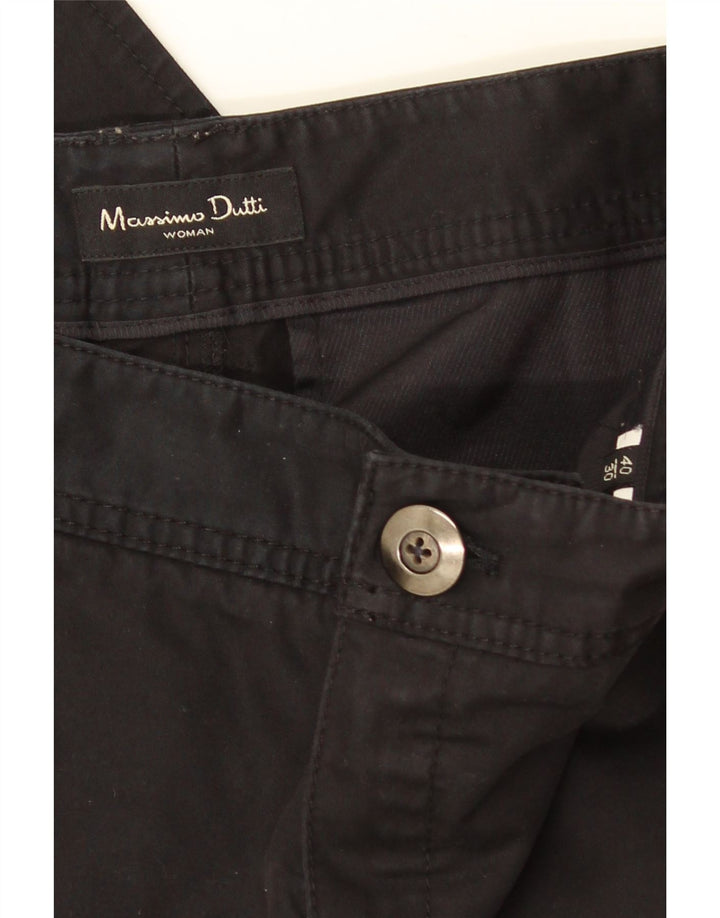 Massimo Dutti Damen gerade Chinohose EU 40 Medium W30 L30 Schwarz