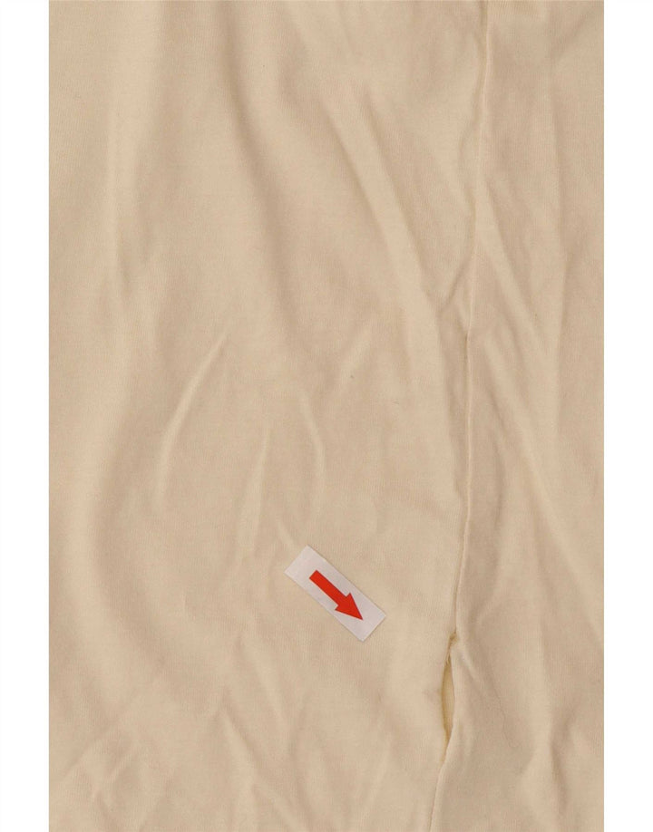Benetton Womens Graphic Top Langarm UK 8 Small Beige