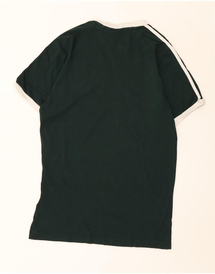 Adidas Herren Grafik-T-Shirt aus mittelgrüner Baumwolle
