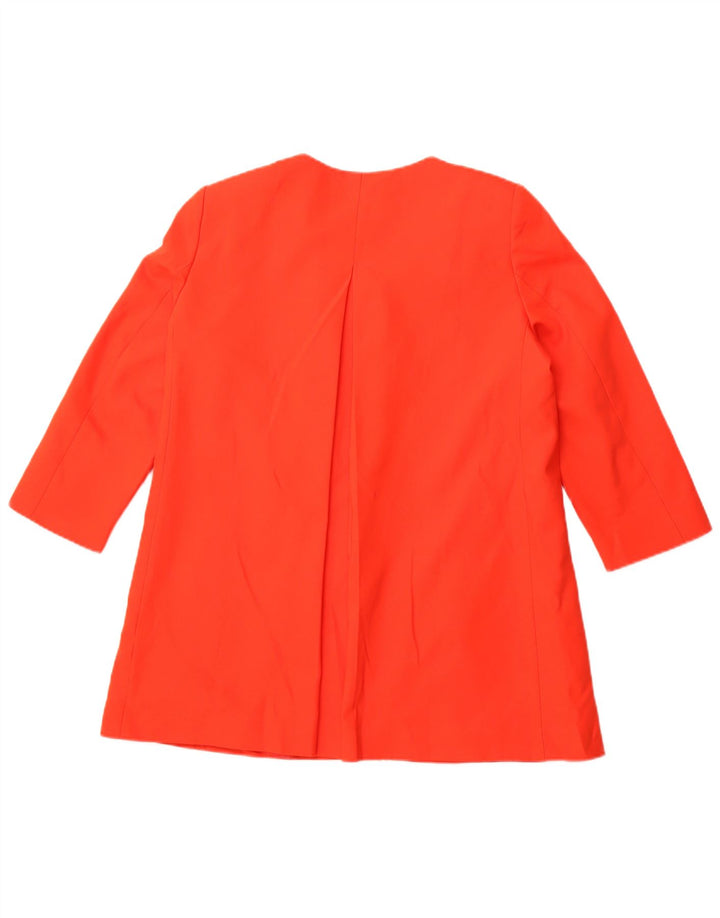 ZARA Damen-Blazer mit 3/4-Ärmeln, offenem Schnitt, Gr. 40, Größe L, Orange, Baumwolle