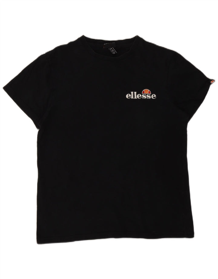 Ellesse Damen Übergroßes T-Shirt Top UK 10 Small Schwarz