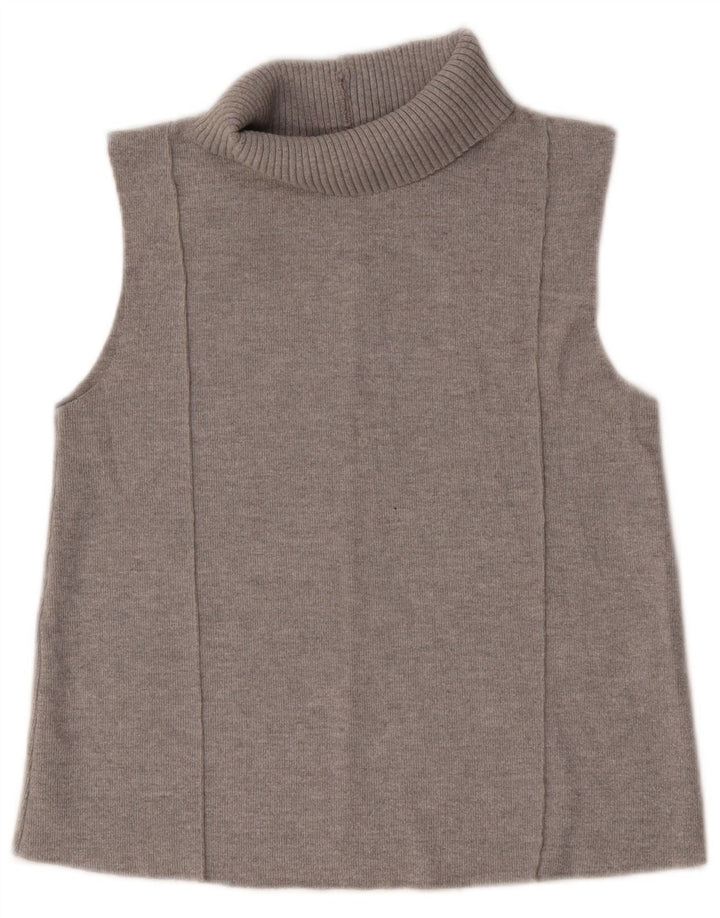 Zara Damen Rollkragen-Tanktop UK 10 Small Grau Polyester