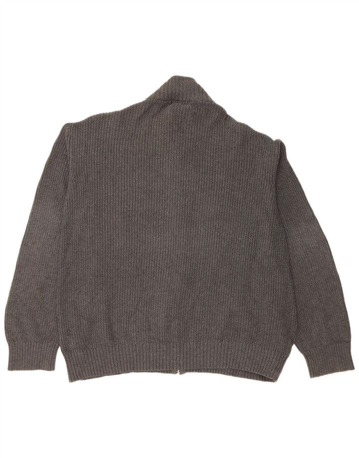 Marks & Spencer Herren Blue Harbor Cardigan Pullover 2XL Grau Baumwolle
