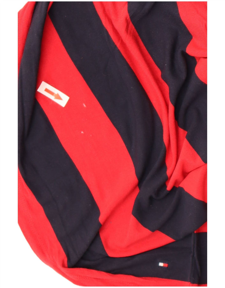 Tommy Hilfiger Damen T-Shirt Top UK 12 Mittelrot gestreift