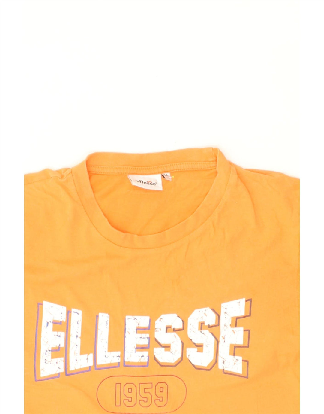 ELLESSE Womens Graphic T-Shirt Top UK 12 Medium Orange Cotton Vintage Ellesse and Second-Hand Ellesse from Messina Hembry 