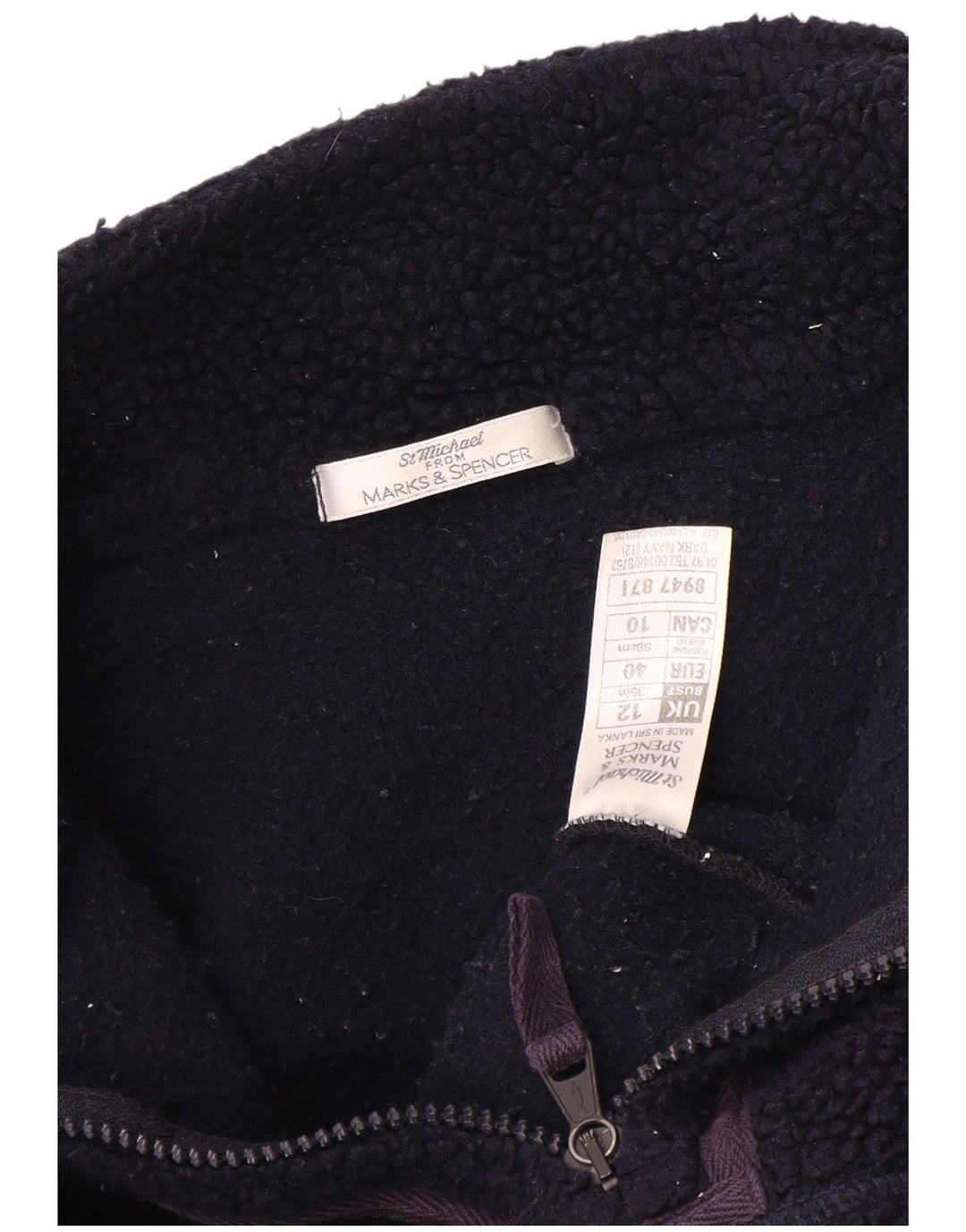 Marks & Spencer Damen Übergroßer Fleecepullover UK 12 Medium Marineblau