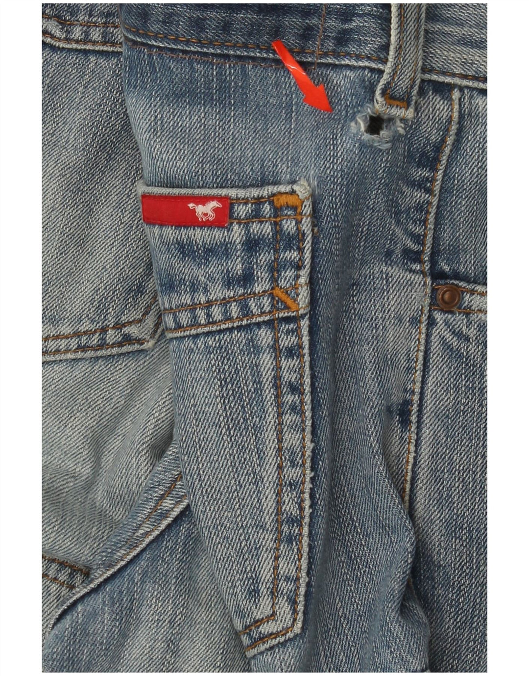 MUSTANG Herren Workwear Straight Jeans W33 L34 Blaue Baumwolle