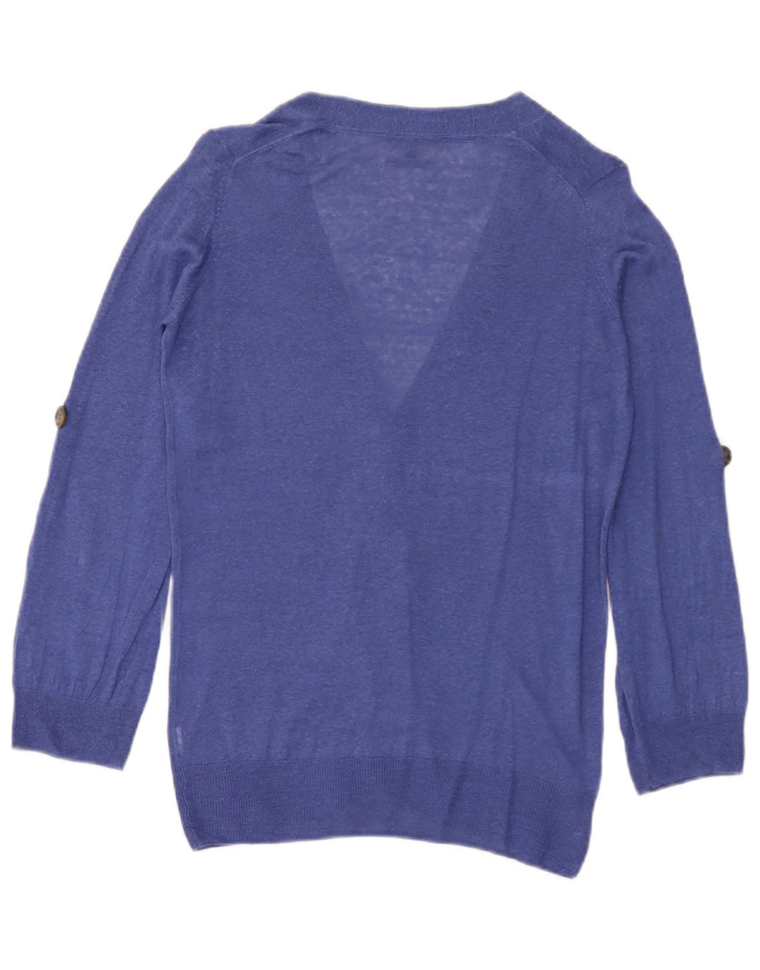 Massimo Dutti Damen Strickjacke UK 12 Mittelblaues Leinen