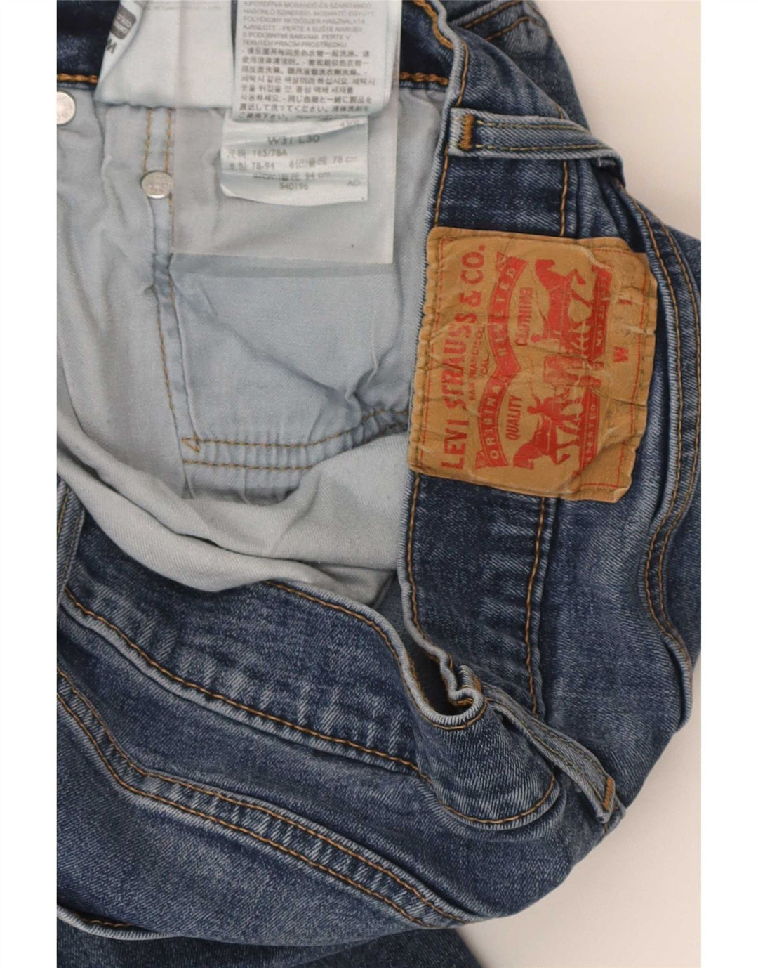 Levi's Herren Straight Jeans W31 L30 Blaue Baumwolle