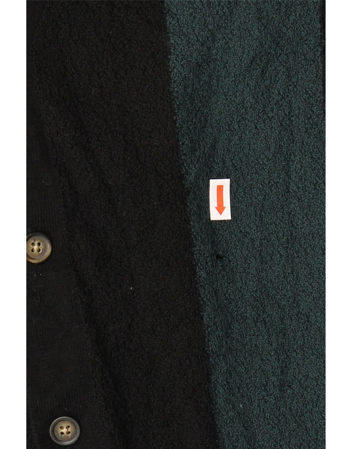 Penguin Herren-Strickjacke, Mittelschwarz, Farbblock-Merinowolle