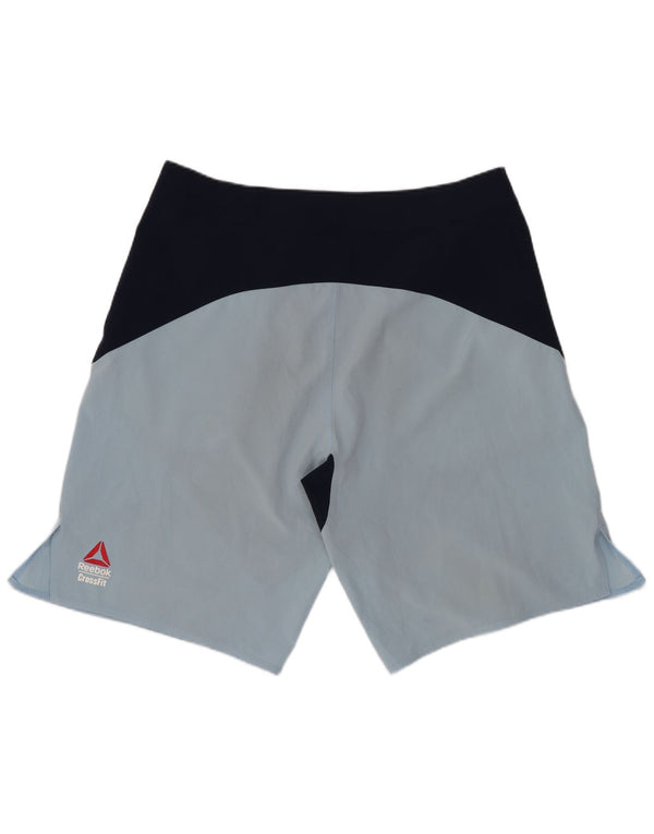 Reebok Herren-Badeshorts mit Grafik, mittelblaues Colourblock-Nylon