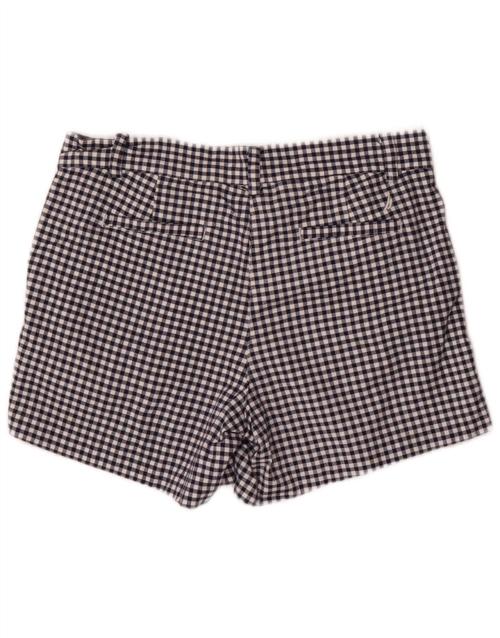 NAUTICA Damen Chino-Shorts US 6 Medium W32 Marineblaue Gingham-Baumwolle
