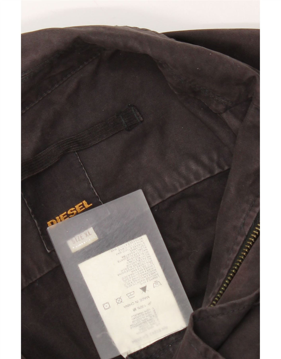 Diesel Damen Utility-Jacke UK 18 XL Schwarz Baumwolle