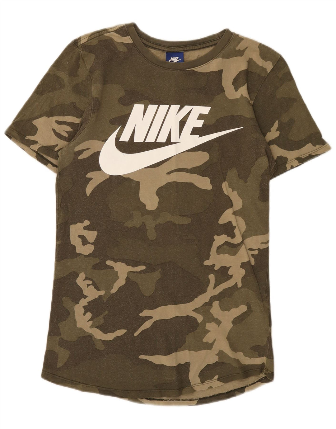 Nike Herren-T-Shirt mit Grafik, Größe S, Khaki, Camouflage, Baumwolle