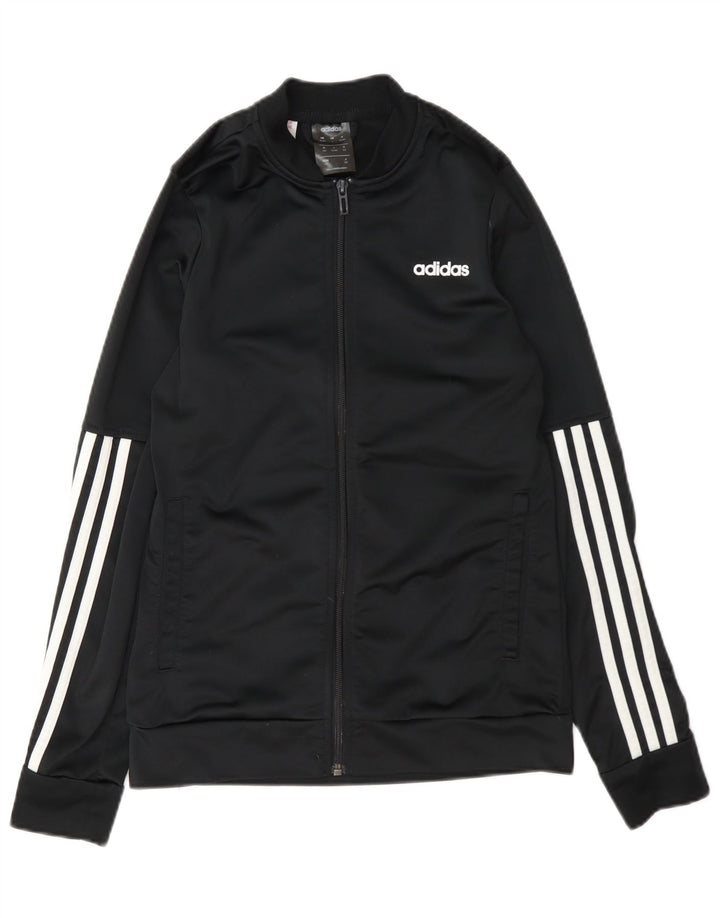 Adidas Jungen Trainingsanzug Top Jacke 13-14 Jahre Schwarz Polyester