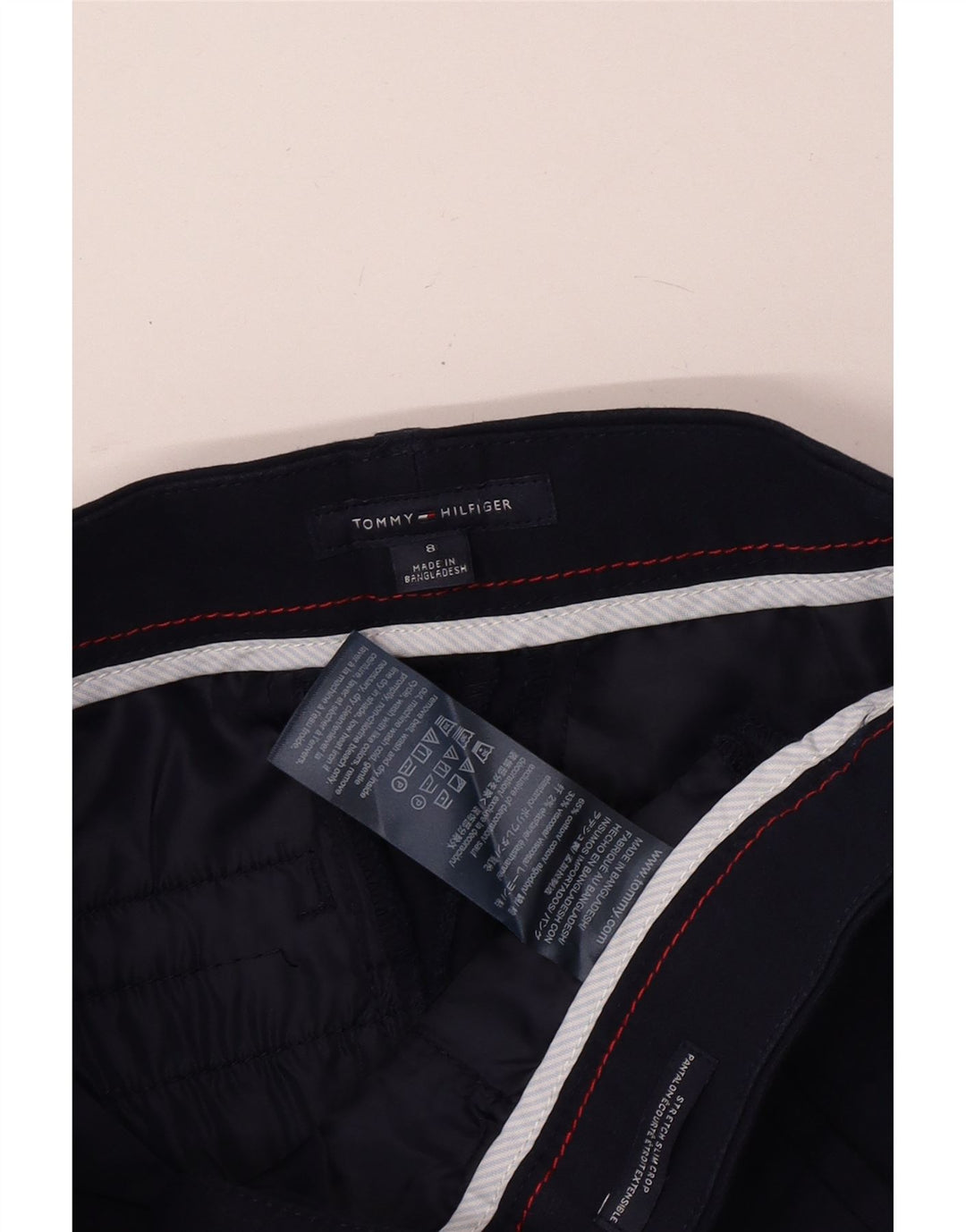 Tommy Hilfiger Damen Slim Cropped-Hose US 8 Medium W30 L24 Marineblau