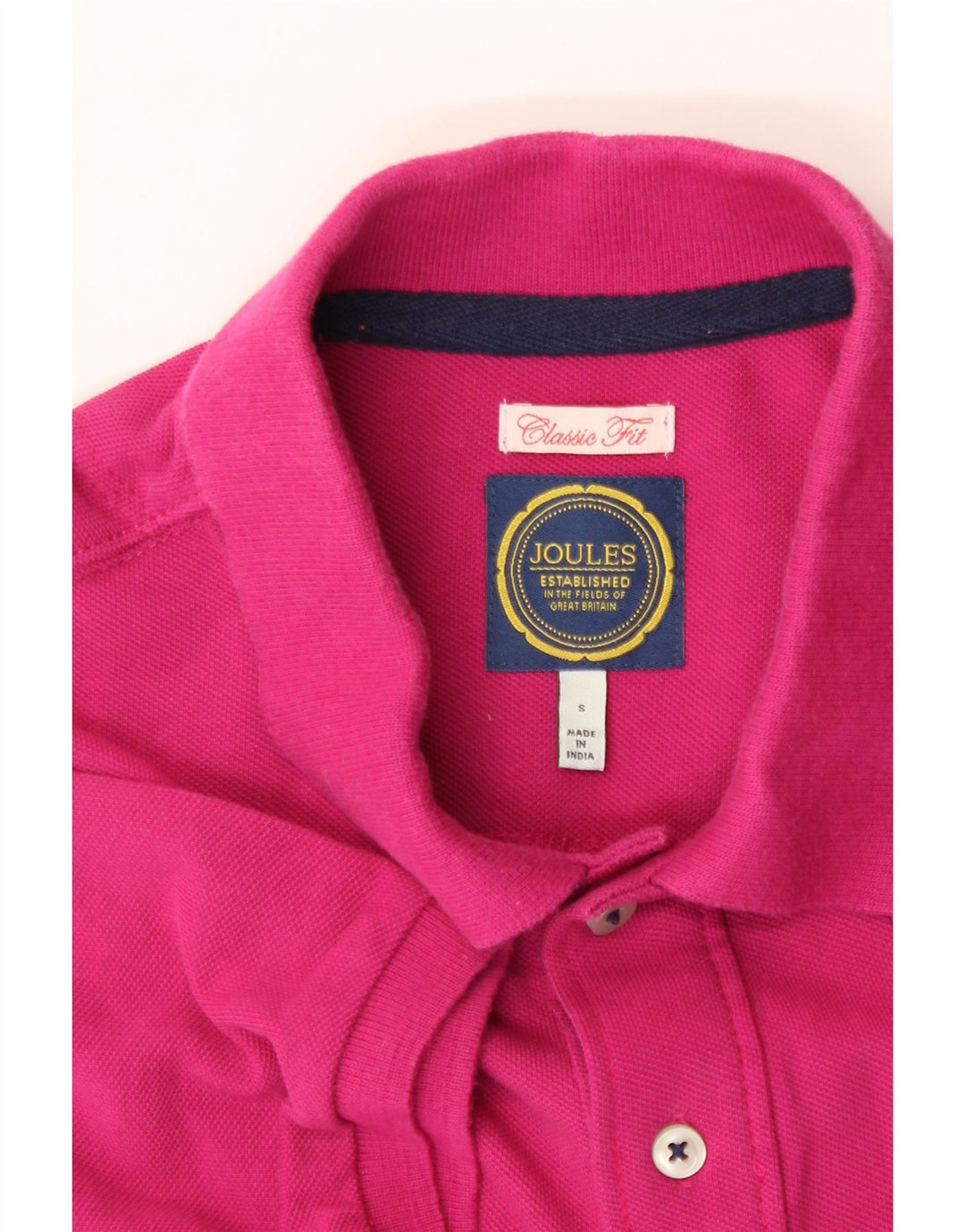 JOULES Mens Classic Fit Polo Shirt Small Pink Cotton Vintage Joules and Second-Hand Joules from Messina Hembry 
