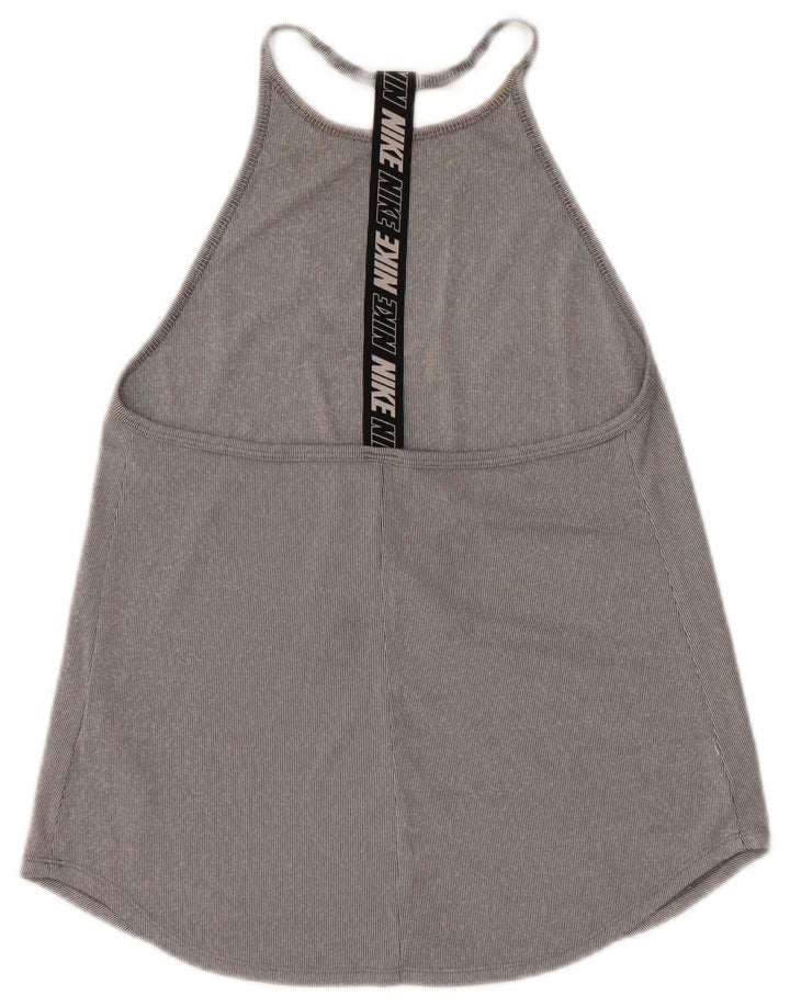 Nike Damen Dri Fit Grafik-Weste-Oberteil UK 8 Small Graues Colourblock-Polyester